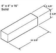 Action Supply 4x4x16 inch solid brick