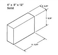 Action Supply 4x8x12 inch solid brick
