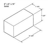 Action Supply 8x8x16 inch solid brick
